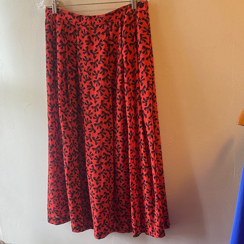 Vintage novelty print bows skirt size 14